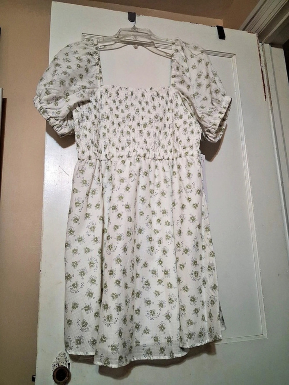 Celebrity Pink Babydoll Dress Floral Mini Dress in White & Green XXL NWT